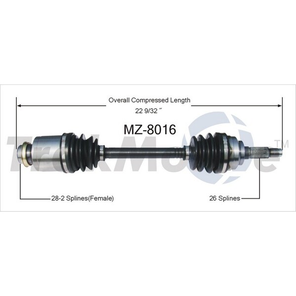Surtrack Axle Cv Axle Shaft, Mz-8016 MZ-8016 - main